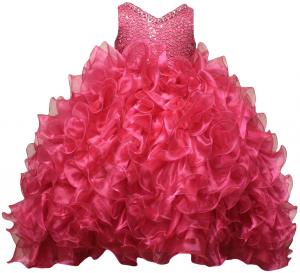 GIRLS RUFFLE DRESSES (FUSHIA)